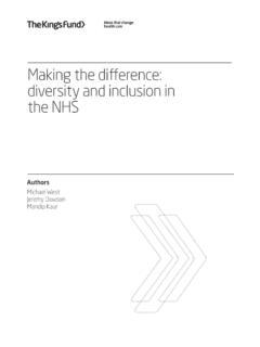Making the difference: diversity and inclusion in the NHS