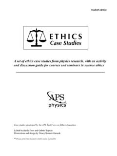 Ethics Case Studies Student Edition - APS Physics