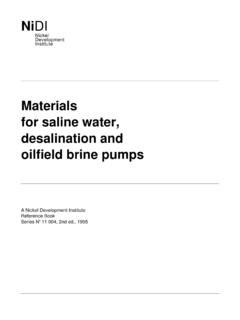 Materials for saline water, desalination and oilfield ...