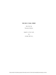 THE WOLF OF WALL STREET - sellingyourscreenplay.com