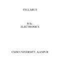 SYLLABUS B.Sc. ELECTRONICS - Chhatrapati Shahu …