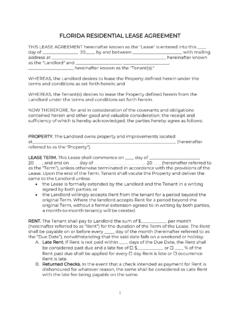 FLORIDA RESIDENTIAL LEASE AGREEMENT