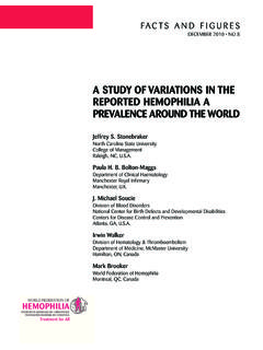 A STUDY OF VARIATIONS IN THE REPORTED HEMOPHILIA …