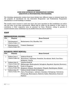 ANNOUNCEMENT ZONE-WISE DIVISION OF EXAMINATION …