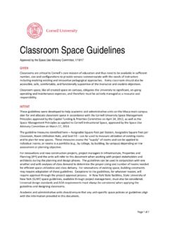 Classroom Space Guidelines