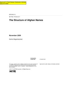 The Structure of Afghan Names - Karine …
