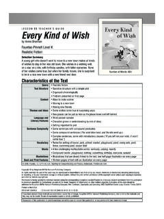TEACHER’S GUIDE Every Kind of Wish