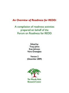 An Overview of Readiness for REDD: A compilation …