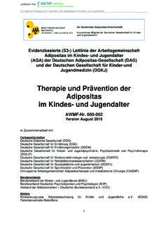 Therapie und Pr&#228;vention der Adipositas im Kindes ... - AWMF