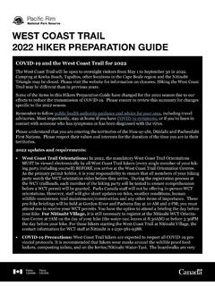WEST COAST TRAIL 2022 HIKER PREPARATION GUIDE