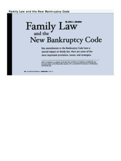 Family Law and the New Bankruptcy Code