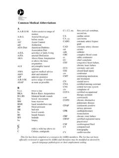 Common Medical Abbreviations - ASHA
