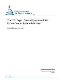 The U.S. Export Control System and the Export Control ...