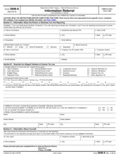Form 3949-A Information Referral - IRS tax forms