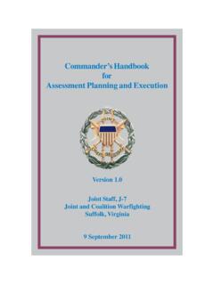 Commander’s Handbook for Assessment Planning and …