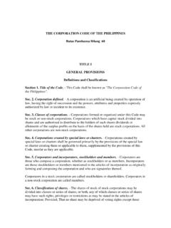 THE CORPORATION CODE OF THE PHILIPPINES Batas ... - …
