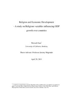 Religion and Economic Development - Department of …