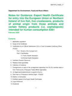 Notes for Guidance: Export Health Certificate for entry ...