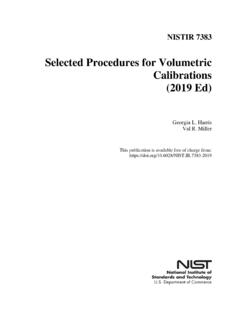 Selected Procedures for Volumetric Calibrations (2019 Ed)