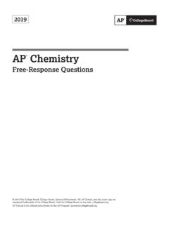 AP Chemistry 2019 Free-Response Questions