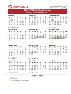 www.cobbk12.org 2021-2022 School Year Calendar