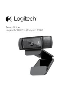 Setup Guide Logitech&#174; HD Pro Webcam C920