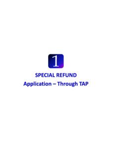 SPECIAL REFUND Application Through TAP - Customs