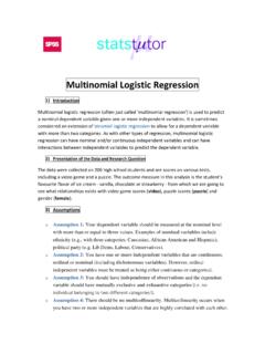 Multinomial Logistic Regression - University of Sheffield