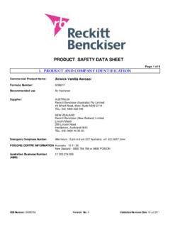 PRODUCT SAFETY DATA SHEET