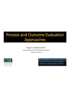 Process and Outcome Evaluation Approaches