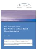 Best Practices on Trade Based Money Laundering