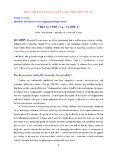 What is construct validity? - JALT