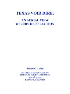 TEXAS VOIR DIRE - Law Offices of Steven C. Laird