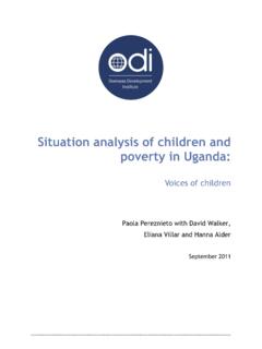 Situation analysis of children and poverty in Uganda