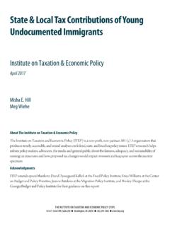 State &amp; Local Tax Contributions of Young Undocumented ...