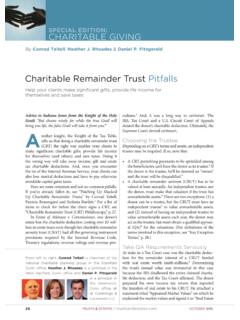 Charitable Remainder Trust Pitfalls - cl-law.com