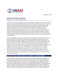 Gender and extreme poverty - United States Agency for ...