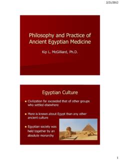 Philosophy and Practice of Ancient Egyptian Medicine