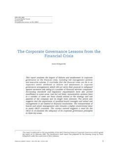 The Corporate Governance Lessons from the Financial Crisis