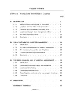 TABLE OF CONTENTS CHAPTER 2: THE ROLE AND …