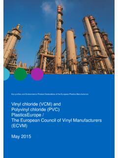 Vinyl chloride (VCM) and Polyvinyl chloride (PVC ...