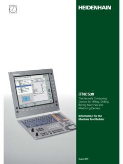 iTNC 530 Information for the Machine Tool Builder