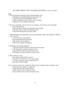 MULTIPLE CHOICE STUDY GUIDE/QUIZ QUESTIONS - Romeo …