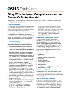 Filing Whistleblower Complaints under the Seaman’s ...
