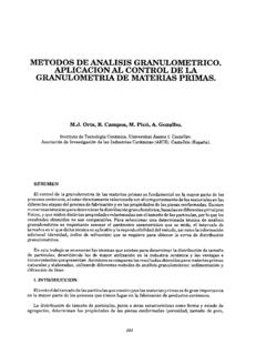 METODOS DE ANALISIS GRANULOMETRICO. APLICACIONAL …