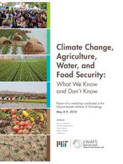 Climate Change, Agriculture, Water, and Food Security