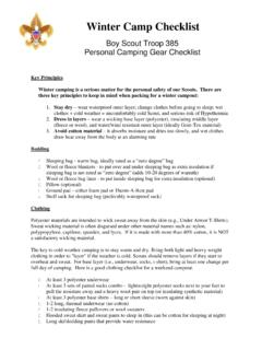 Winter Camp Checklist - Troop 385