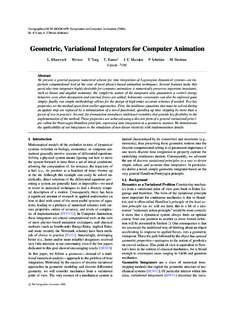 Geometric, Variational Integrators for Computer Animation