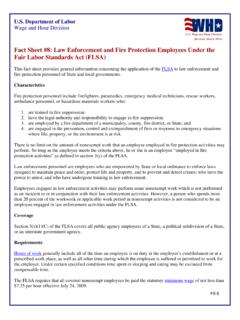 Fact Sheet #8: Law Enforcement and Fire Protection …
