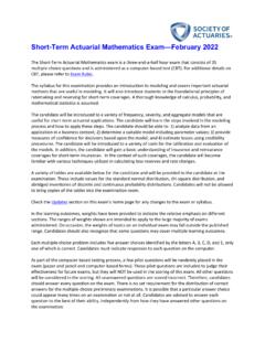 Short-Term Actuarial Mathematics Exam—February 2022